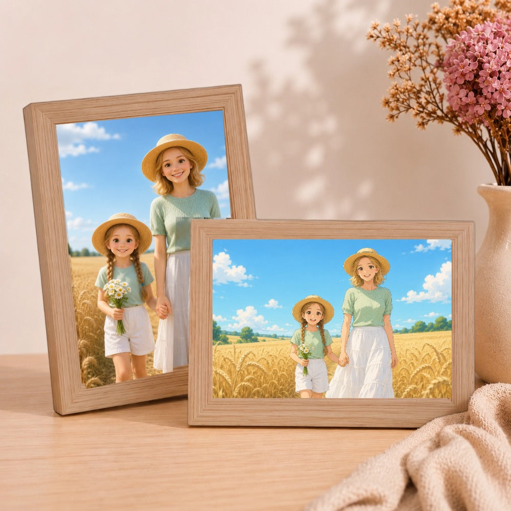 Custom Cartoon Portrait Photo Frame – Available in 6-Inch, A4 and A3 Sizes