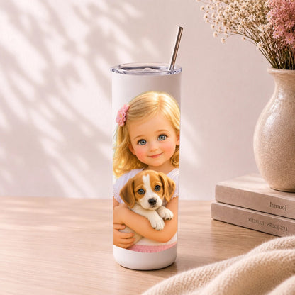 Custom Cartoon Portrait Insulated Tumbler, 20 oz (600 ml)
