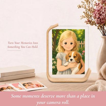 Custom Acrylic Cartoon Portrait Photo Frame for Two 6-Inch Photos, Double-Sided Design