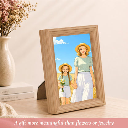 Custom Cartoon Portrait Photo Frame – Available in 6-Inch, A4 and A3 Sizes