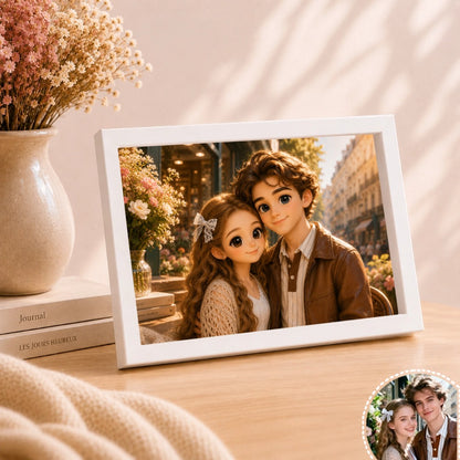 Personalized 3D Hollow LED Photo Frame with Crystal Ornament and Battery Power