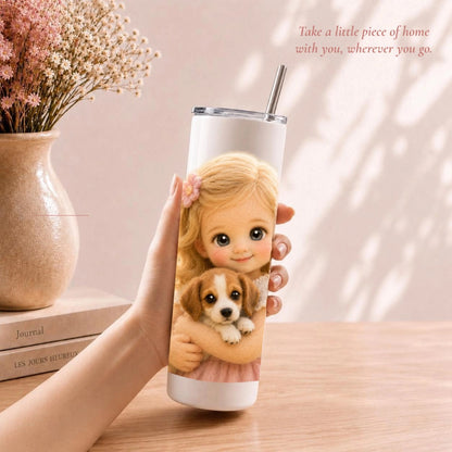 Custom Cartoon Portrait Insulated Tumbler, 20 oz (600 ml)