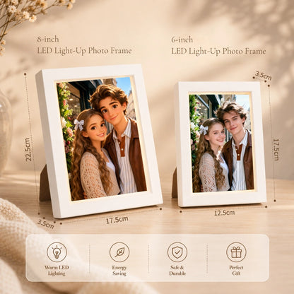 Personalized 3D Hollow LED Photo Frame with Crystal Ornament and Battery Power
