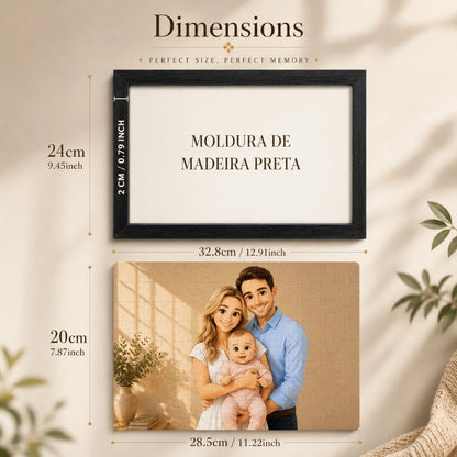 Custom Magnetic Jigsaw Puzzle, A4 Size and Heart-Shaped, with Optional Photo Frame