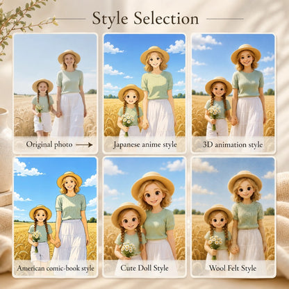 Custom Cartoon Portrait Photo Frame – Available in 6-Inch, A4 and A3 Sizes