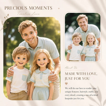 Personalized Aluminum Photo Print with Wooden Stand, Available in 7-Inch and 8-Inch Sizes